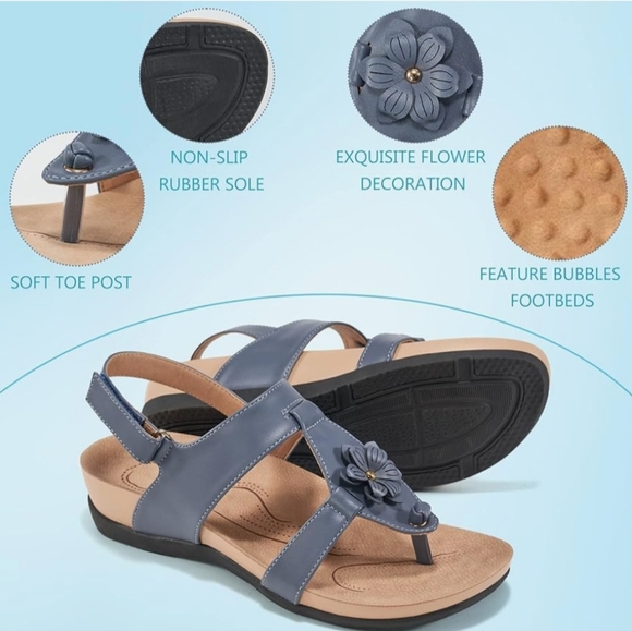 Womens orthotic arch support flip flop sandals - Picture 12 of 14